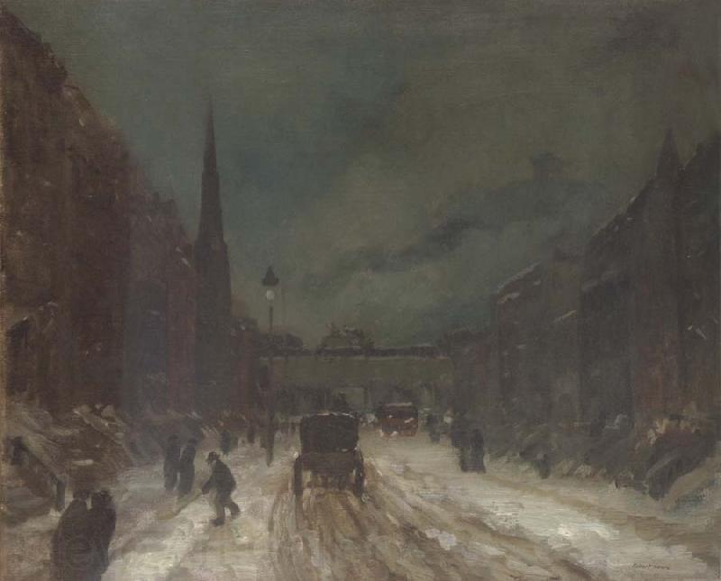 Robert Henri Street Scene with Snow Norge oil painting art